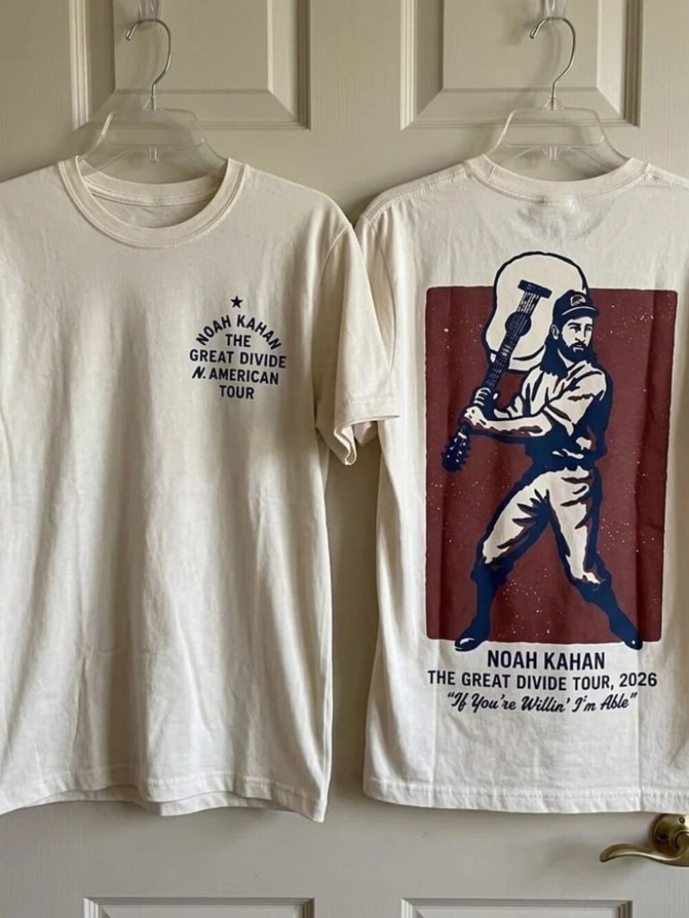 Noah Kahan The Great Divide Baseball Tee off white